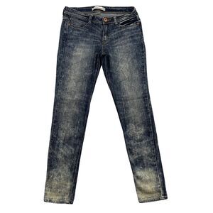 Anladia Jeans Womens Size 29 Blue Embroidered Skinny Fit Stretch Acid Wash Denim